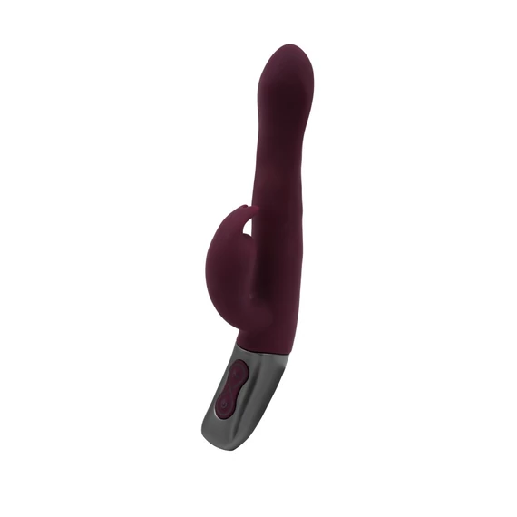 TITANZ 8.5" SILICONE RECHARGEABLE VIBRATOR IN RUBINE RED