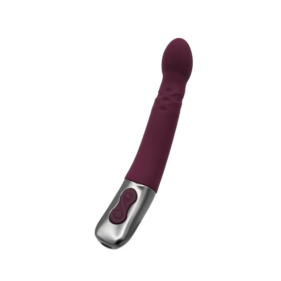 TITANZ 8" SILICONE RECHARGEABLE VIBRATOR IN RUBINE RED
