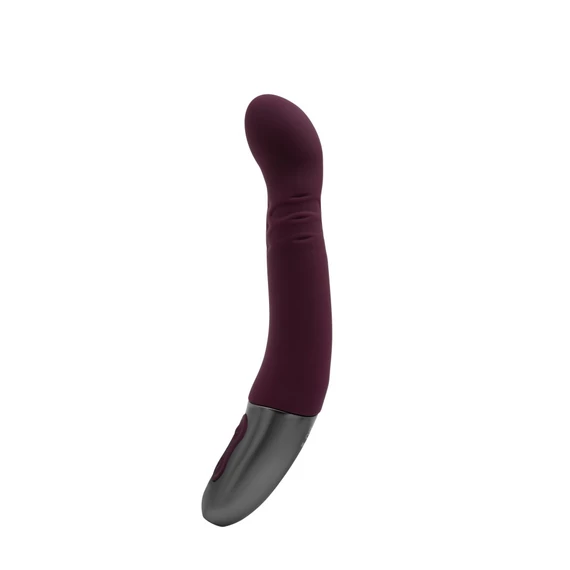 TITANZ 8" SILICONE RECHARGEABLE VIBRATOR IN RUBINE RED