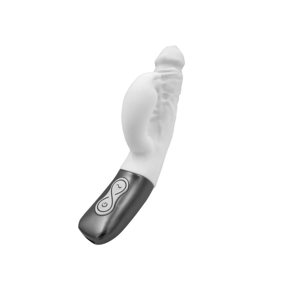 TITANZ 7" SILICONE RECHARGEABLE VIBRATOR IN IVORY WHITE