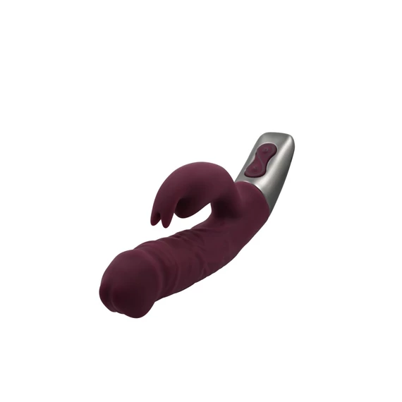 TITANZ 7" SILICONE RECHARGEABLE VIBRATOR IN RUBINE RED