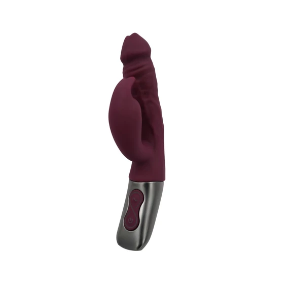 TITANZ 7" SILICONE RECHARGEABLE VIBRATOR IN RUBINE RED