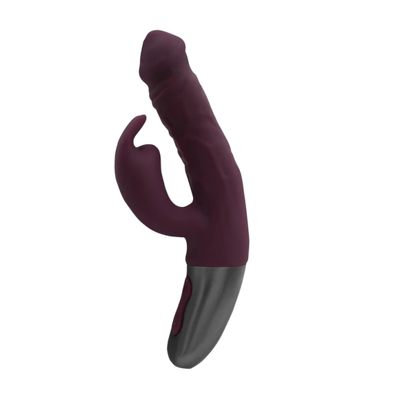 TITANZ 7" SILICONE RECHARGEABLE VIBRATOR IN RUBINE RED