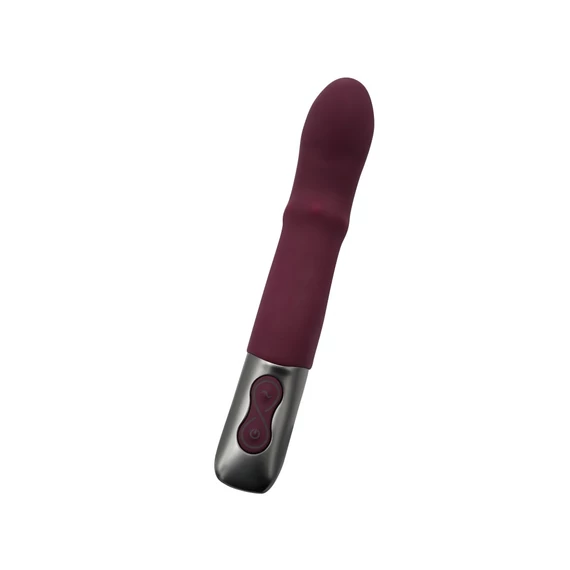 TITANZ 7" SILICONE RECHARGEABLE VIBRATOR IN RUBINE RED
