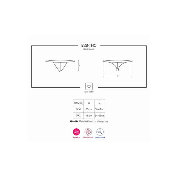 828-THC-1 crotchless thong L/XL