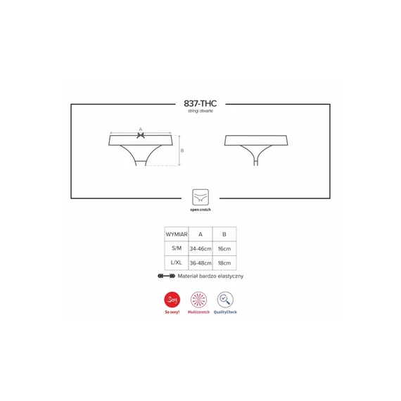 837-THC-1 crotchless thong L/XL