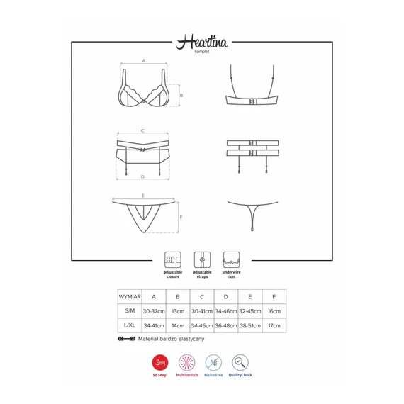 Heartina 3 pcs set L/XL
