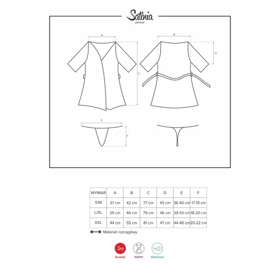 Satinia robe black L/XL