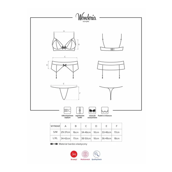 Wonderia set 3pcs black L/XL