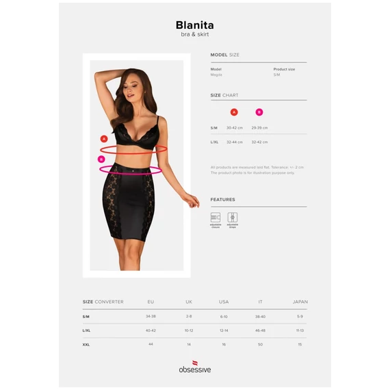 Blanita 2-pcs set black  S/M