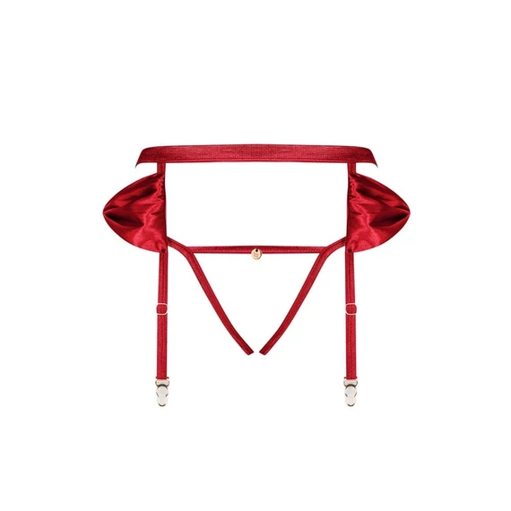 Rubinesa garter belt & crotchles thong L/XL