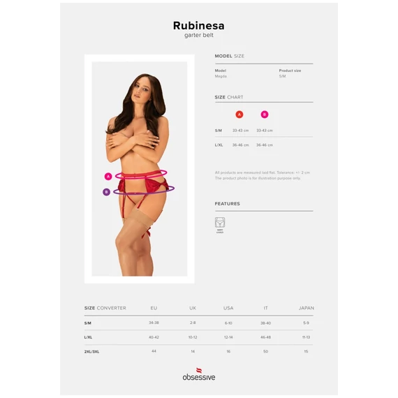 Rubinesa garter belt & crotchles thong L/XL