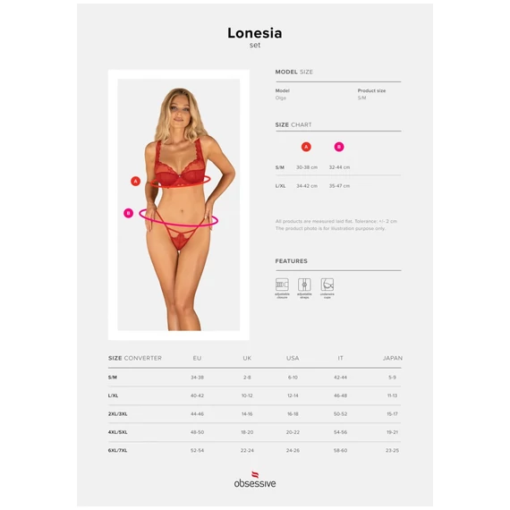 Lonesia 2-pcs set red  S/M