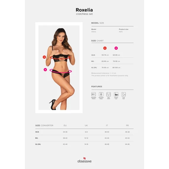 Roxelia 2-pcs crotchless set   XS/S