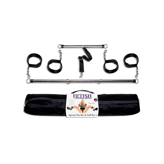 Spread 'em Bar and Cuff Set  Silver/Black