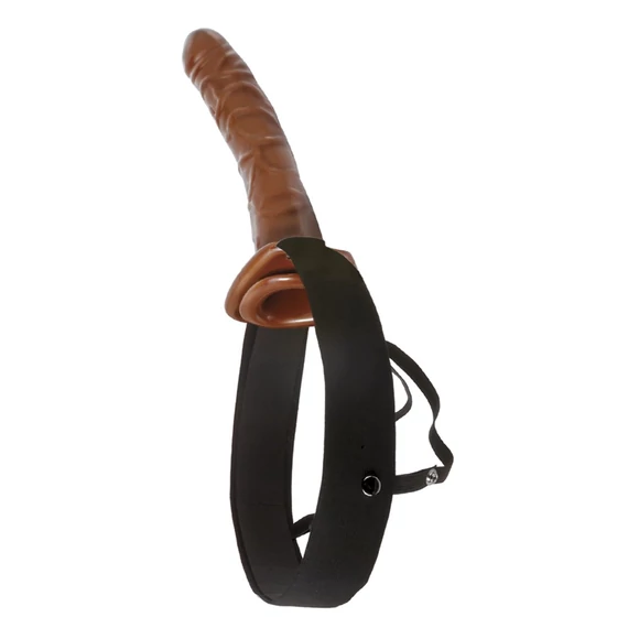 10" Chocolate Dream Hollow Strap-On  Brown/Black