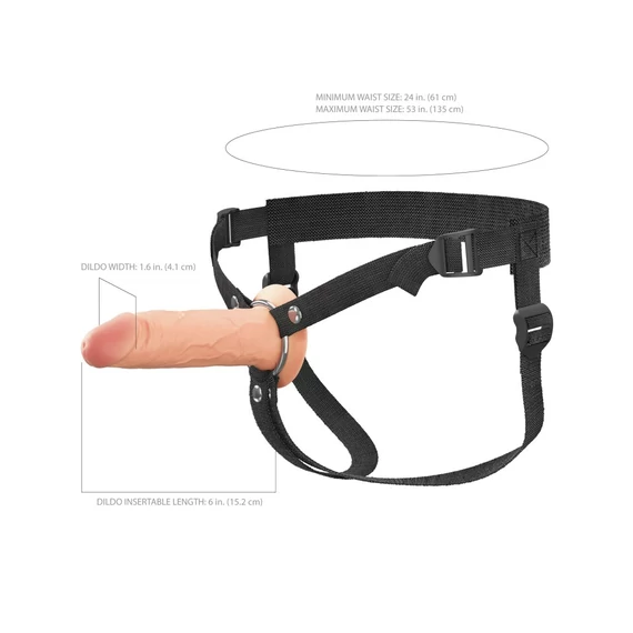 6" Silicone Hollow Strap-on - Dual Density