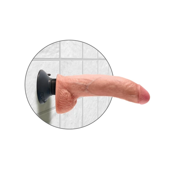9" Vibrating Cock with Balls  Light