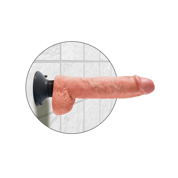 10" Vibrating Cock with Balls  Light