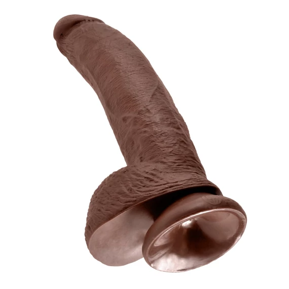 9" Cock with Balls  Brown