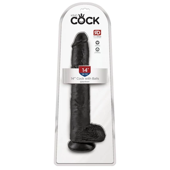 14" Cock with Balls  Black
