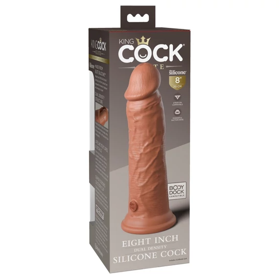 8" Dual Density Silicone Cock  Tan