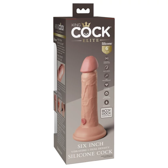 6" Dual Density Vibrating Silicone Cock  Light