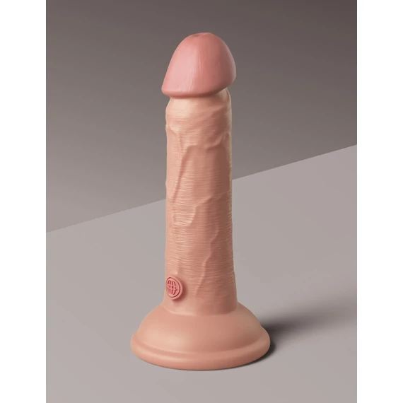 6" Dual Density Vibrating Silicone Cock  Light