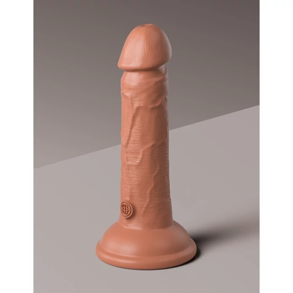 6" Dual Density Vibrating Silicone Cock  Tan