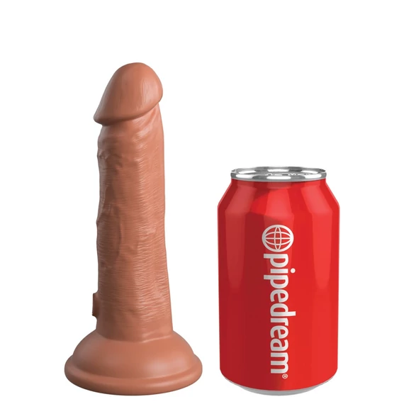 6" Dual Density Vibrating Silicone Cock  Tan