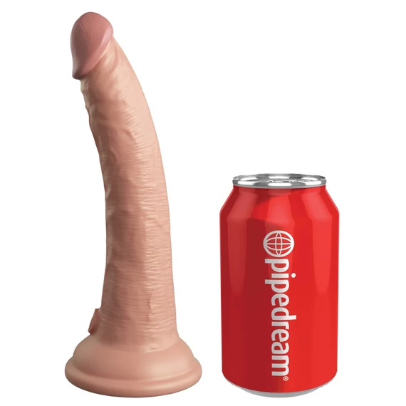 7" Dual Density Vibrating Silicone Cock with Remote  Light