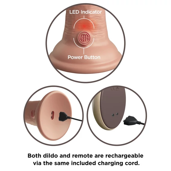 7" Dual Density Vibrating Silicone Cock with Remote  Light
