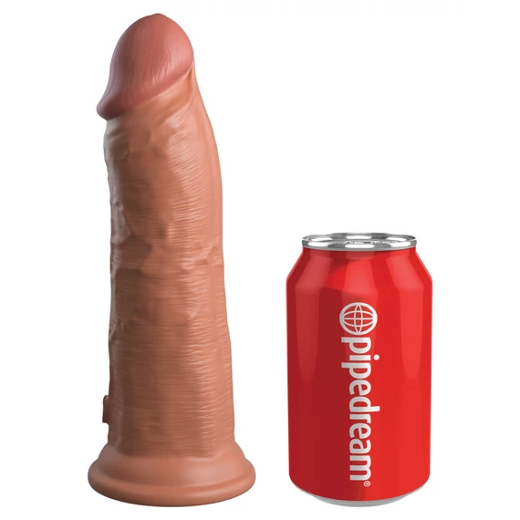 8" Dual Density Vibrating Silicone Cock  Tan