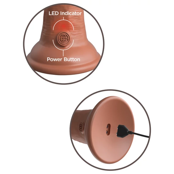 8" Dual Density Vibrating Silicone Cock  Tan