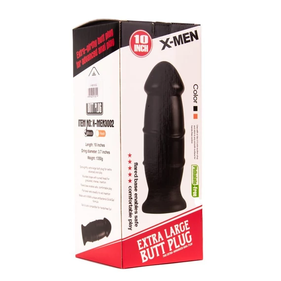 X-MEN 10 inch Butt Plug Black