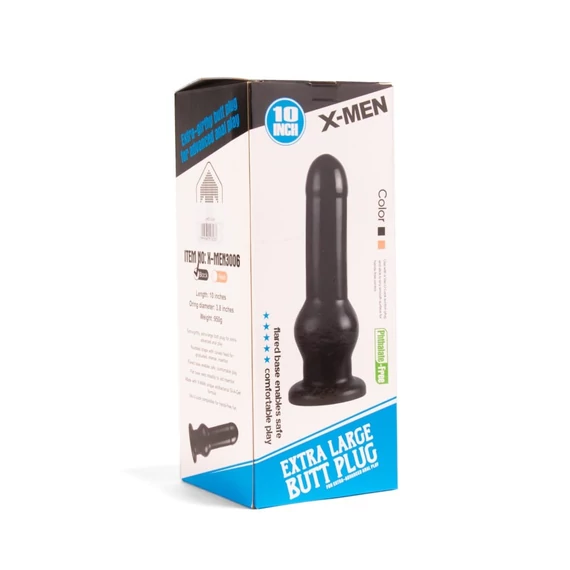 X-MEN 10 inch Butt Plug Black