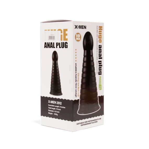 X-MEN 10 inch Huge Anal Plug Black