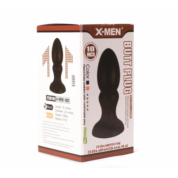 X-MEN 10" Huge Butt Plug Black 1