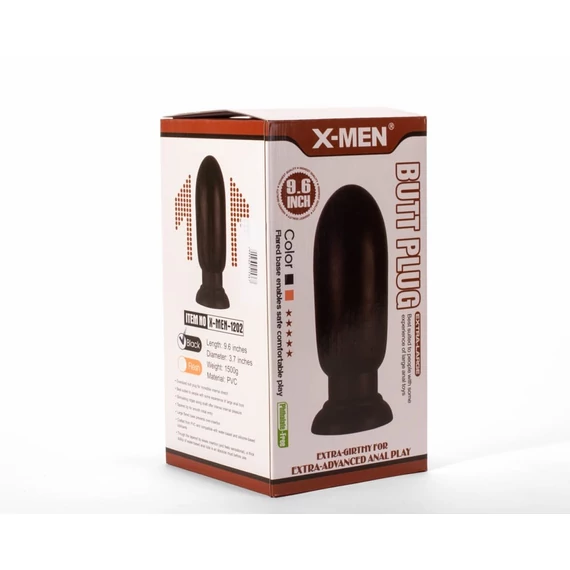 X-MEN 9.6" Huge Butt Plug Black 1
