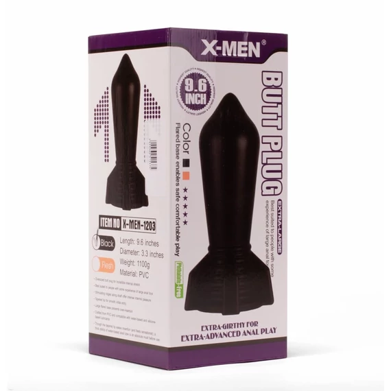 X-MEN 9.6" Huge Butt Plug Black 2