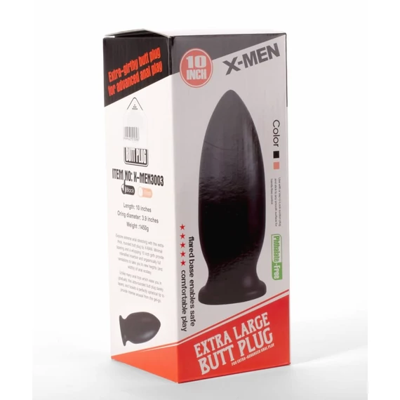 X-MEN 10" Extra Large Butt Plug Black