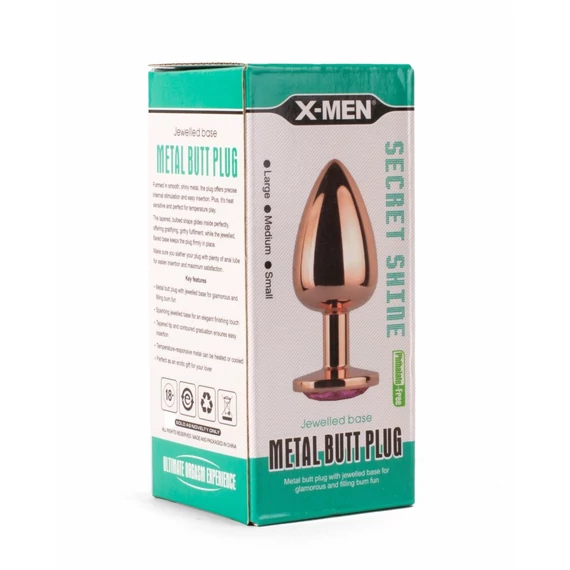 X-MEN Secret Shade Metal Butt Plug Rose M