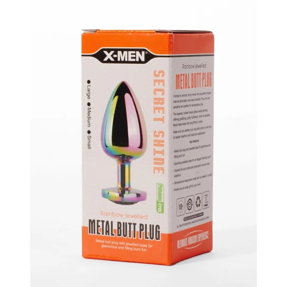 X-MEN Secret Shine Metal Butt Plug Rainbowheart M