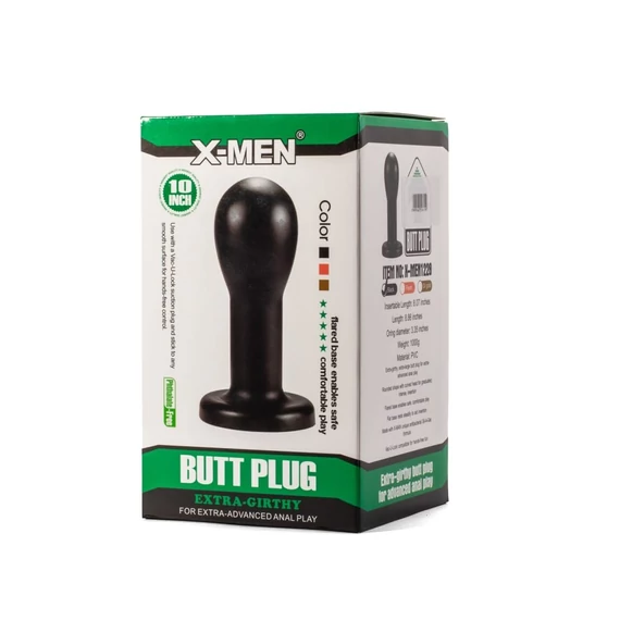 X-Men 8.86 Extra Girthy Butt Plug Black