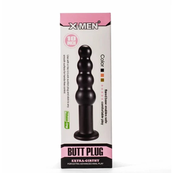 X-Men 10" Extra Girthy Butt Plug Black II