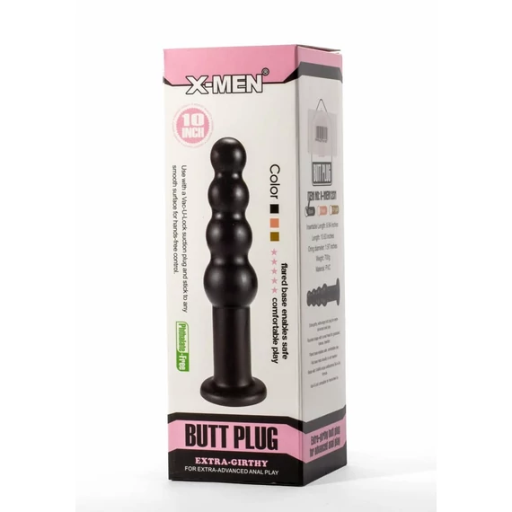 X-Men 10" Extra Girthy Butt Plug Black II