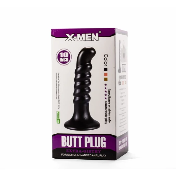 X-Men 10" Extra Girthy Butt Plug Black IV