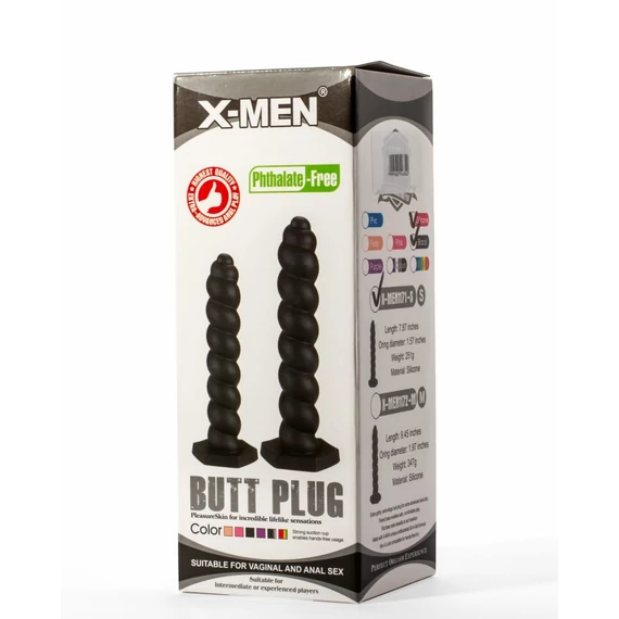 X-Men 7.87" Silicone Butt Plug Black S