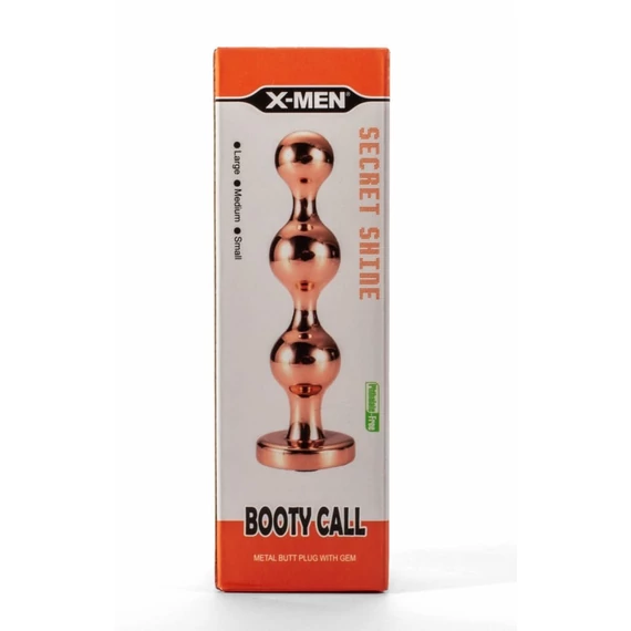 X-Men Secret Shine Booty Call Metal Butt Plug with Gem Gold M