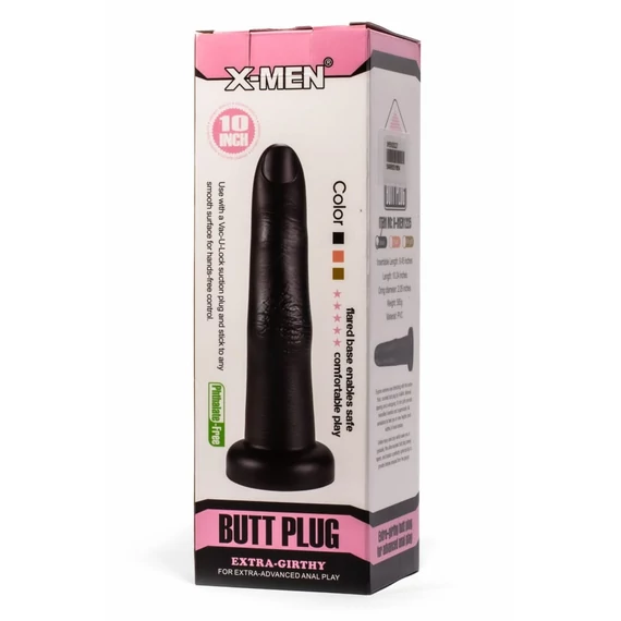 X-MEN 10.24" Extra Girthy Butt Plug Black